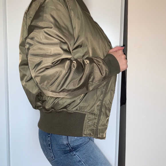 Olive Green Bomber Jacket - Picture 2 of 5
